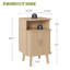 Table de chevet moderne Mid-Century, table de bout cannelée avec tablette ouverte et armoire de rangement, table de chevet arrondie en bois avec portes coulissantes-918011649-916121943