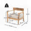 Fauteuil club en bois d'acacia avec coussin de siège