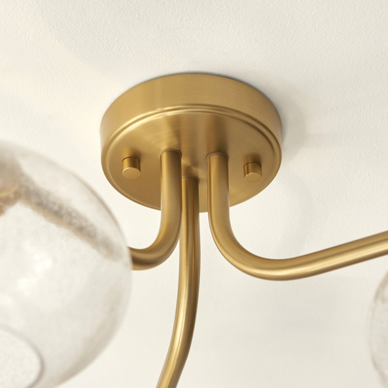 Jako Semi Flush Ceiling Light, 26cm H x 60cm W x 60cm D, 3 Lights