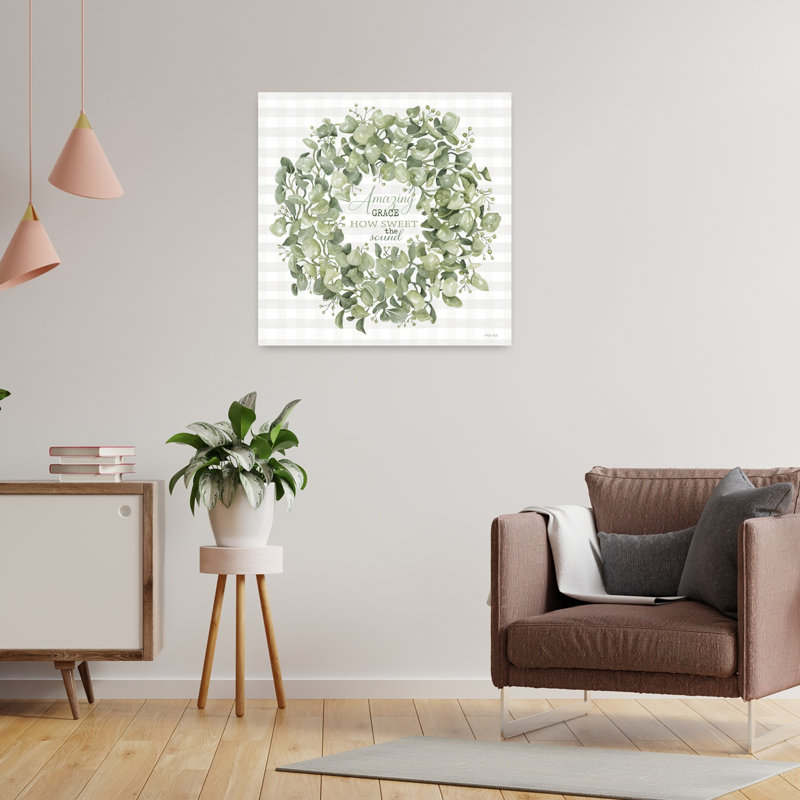 Amazing Grace Wreath, art contemporain abstrait, H 24 po x l 24 po