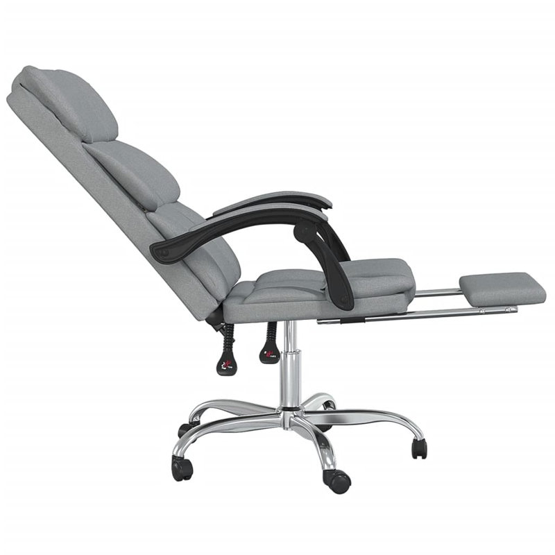 Reclining Office Chair Fabric Desk Chair Furniture, Light Gray
