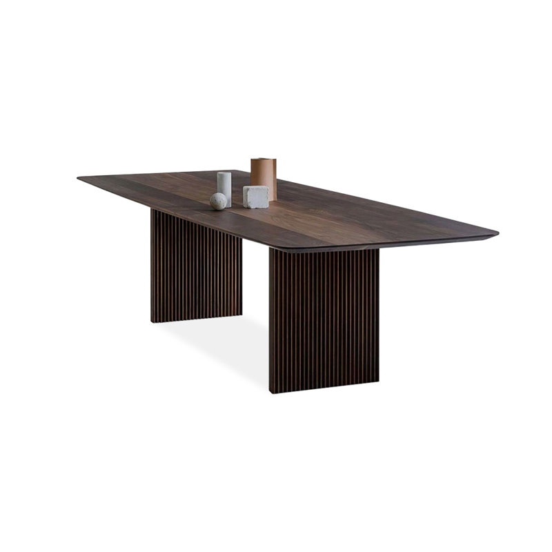 Modern Nut-Brown Rectangular Solid Wood Dining Table, 29.53"H x 27.56"L x 55.12"W, Nut Brown