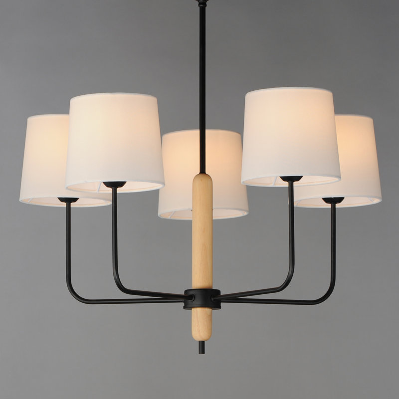 Lustre classique / traditionnel à 5 lumières avec abat-jour Nikesha
