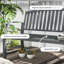 46" Outdoor Metal Bench In Grey, For Patio, Porch, Lawn, - Comfortable, Curved Grey Patio Bench, Deck, , Comfortable Seating,
