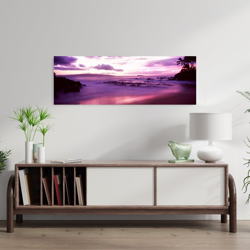 Maui Coast At Sunset Makena Maui Hawaii USA by Dan Merkel - Wrapped Canvas Panoramic Print, 30.48 cm H x 91.44 cm W