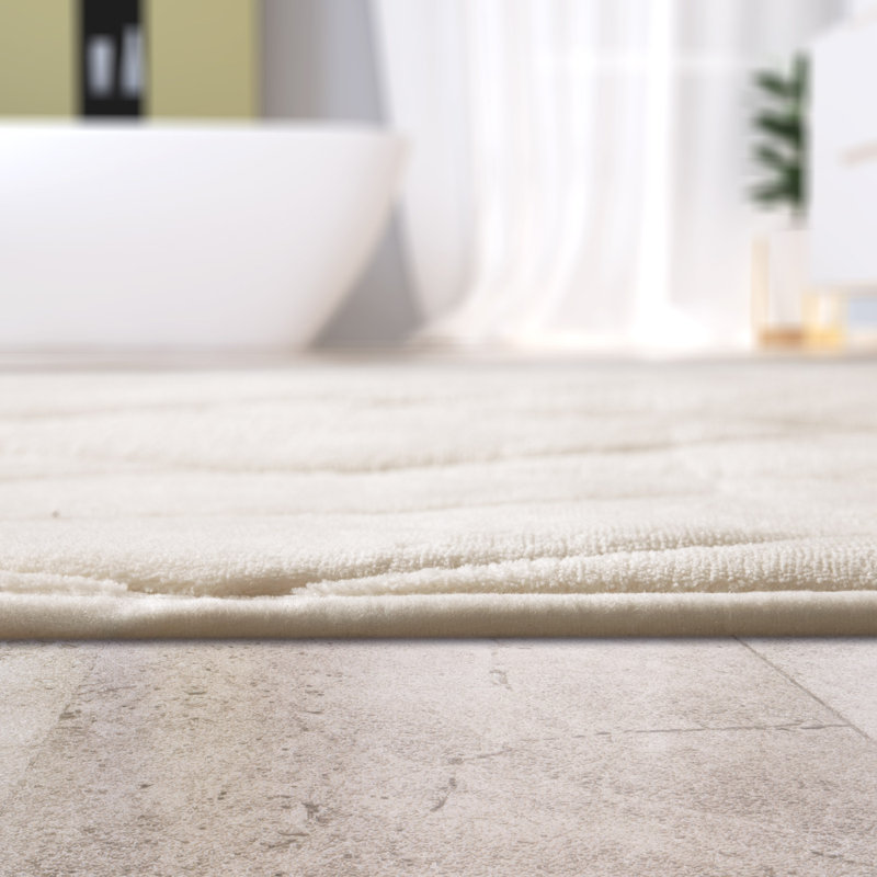 Corby Rectangle Bath Mat, 70cm W x 120cm L, Cream