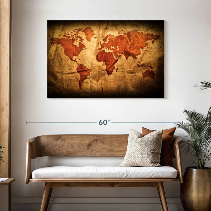 Carte du monde Aliaz, H 30 po x l 45 po