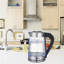 Bouilloire électrique 2,5l en verre bleu, parfaite pour le café / thé / boissons chaudes, acier inoxydable de haute qualité, poignée ergonomique, couvercle facile à ouvrir