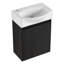 Lavabo de salle de bain de 16 po pour petit espace, armoire moderne noire et facile à entretenir avec de la céramique pour la salle de bain, armoire, propre-1422545279