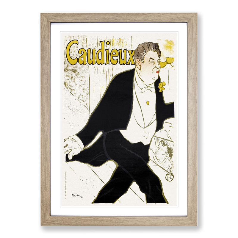Caudious by Henri de Toulouse-Lautrec - Picture Frame Painting, 36cm H x 27cm W x 2cm D, Oak Framed