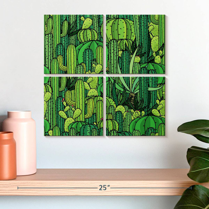 Motif de cactus vert Harnek, H 18 po x l 18 po