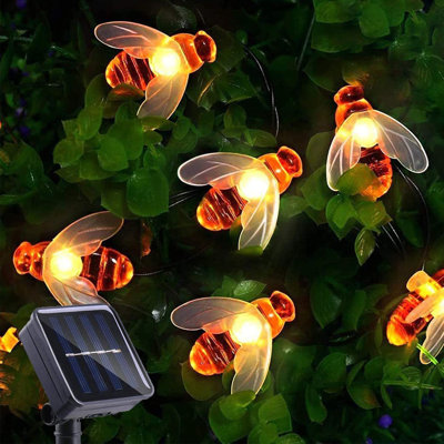 Solar Bee String Lights 30 LED 8 Modes Cute Bee Lights Waterproof Outdoor Lights
