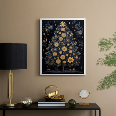 «Christmas Holiday Art DCXLVII», reproduction d'art encadrée - bois massif