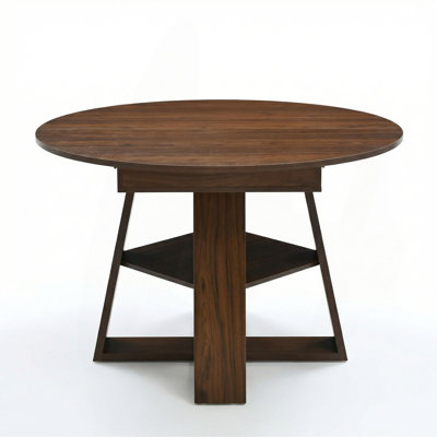 Table de salle à manger ronde extensible de 43,3 po à 59 po pour 4 à 8 personnes, table de salle à manger ovale de cuisine moderne avec feuilles amovibles peu encombrante, base en bois avec tablette de rangement pour le salon de la cuisine