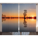 Polyester Semi Sheer Curtain Pair