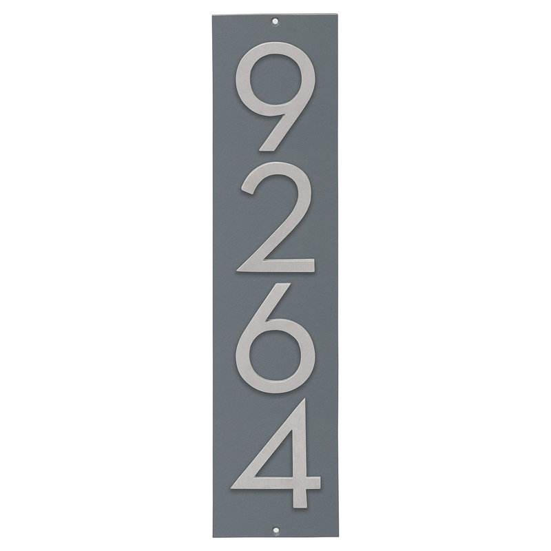 Plaque murale rectangulaire verticale flottante 6 po, Gris / aluminium brossé, Oui
