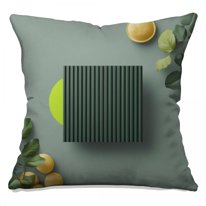 Coussins décoratifs rayés vert foncé, 18 po x 18 po