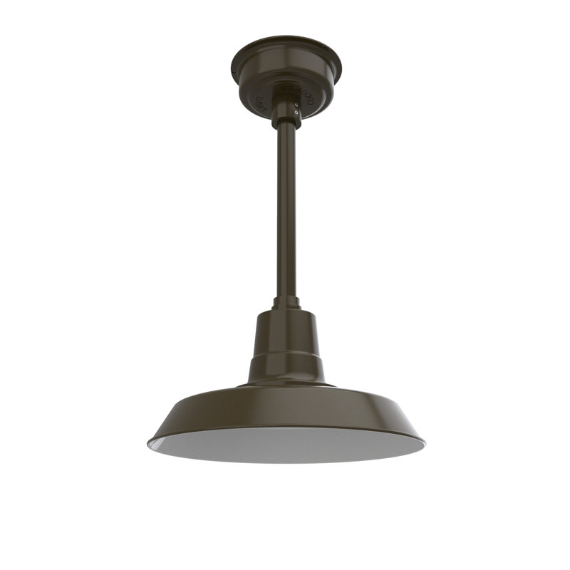 Luminaire suspendu en forme de dôme à 1 lumière DEL Haleigh, H 48 po x l 14 po x P 14 po, Bronze acajou