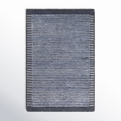 Felipa Hand-Knotted Blue Striped Rug