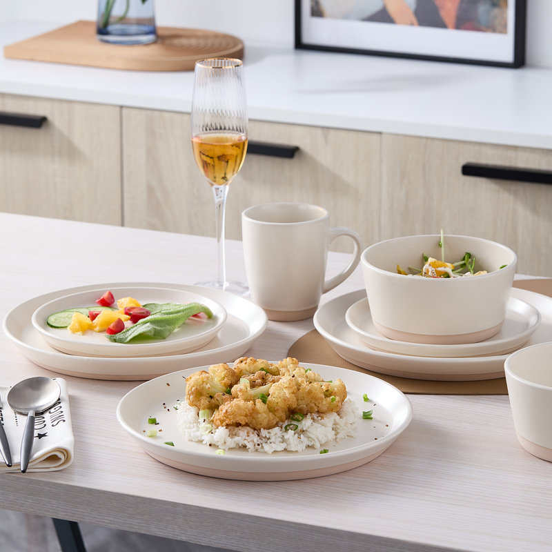 Stone Lain Jules 32-Piece Dinnerware Set Stoneware, White