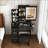 Modern Makeup Vanity Desk with 3-Color Adjustable LED Lighting, 4 Drawers & Open Storage, Vanity Set with Hair Dryer Holder, Power Outlet & Matching Dressing Chair