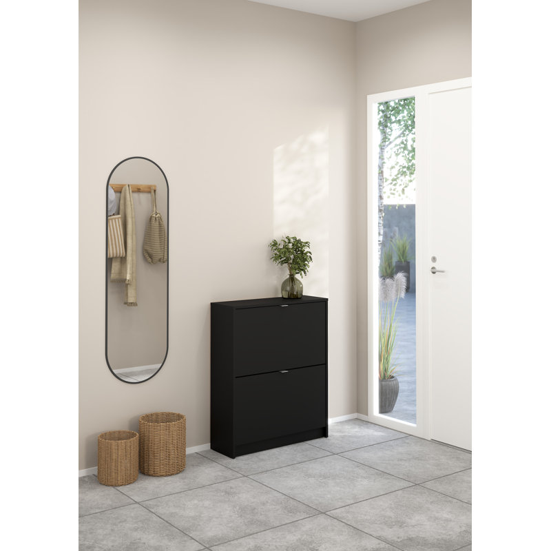 Domini 12 Pair Shoe Storage Cabinet, Matte Black