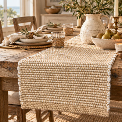 Chemin de table en jute et coton