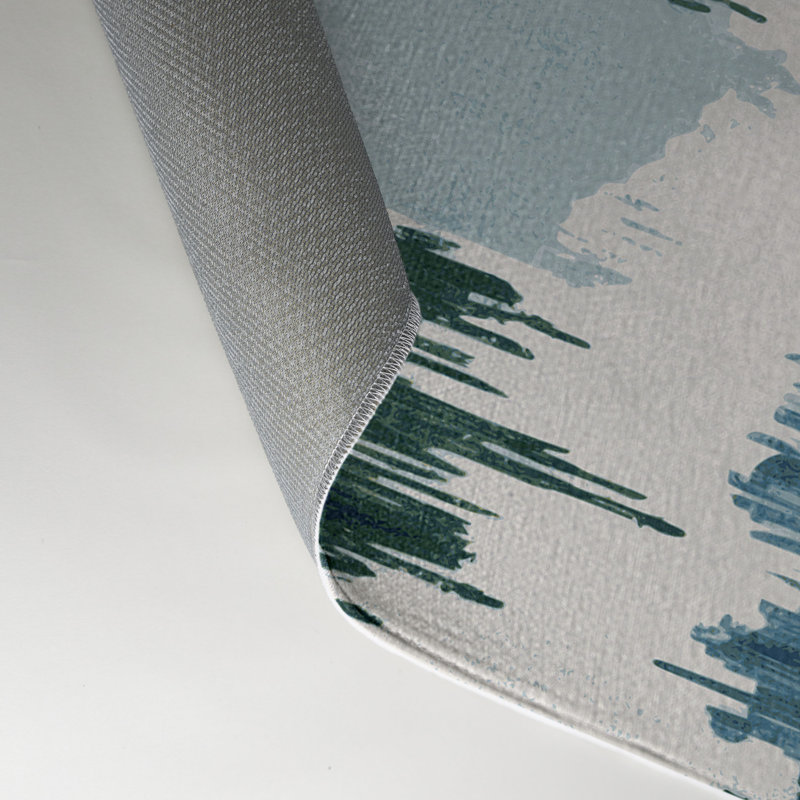 Tapis intérieur et extérieur gris Watercolor, Rectangle 5 pi x 7 pi