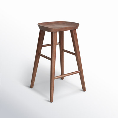 Anzie Wood Backless Saddle Stool