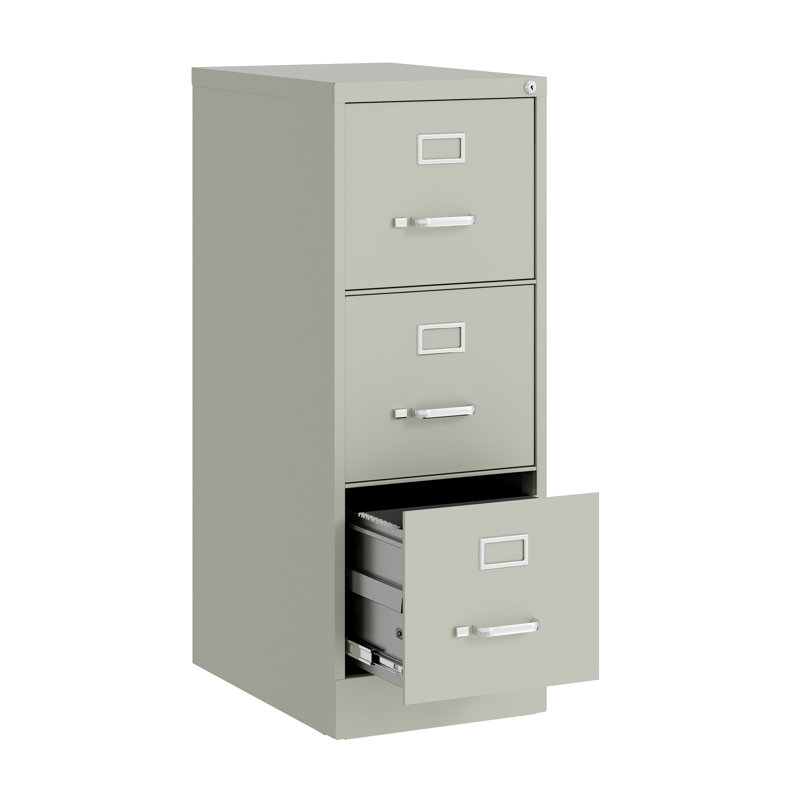 15'' Wide 3 -Drawer Steel File Cabinet, Light Gray