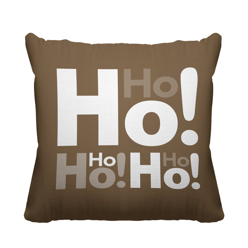 Coussin intérieur / extérieur Hohoho Christmas, L 17 po x H 17 po, Beige