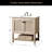 36" Freestanding Farmhouse Bathroom Vanity, Solid Wood Rattan Cabinet, Carrara White Marble Top, Single Sink
