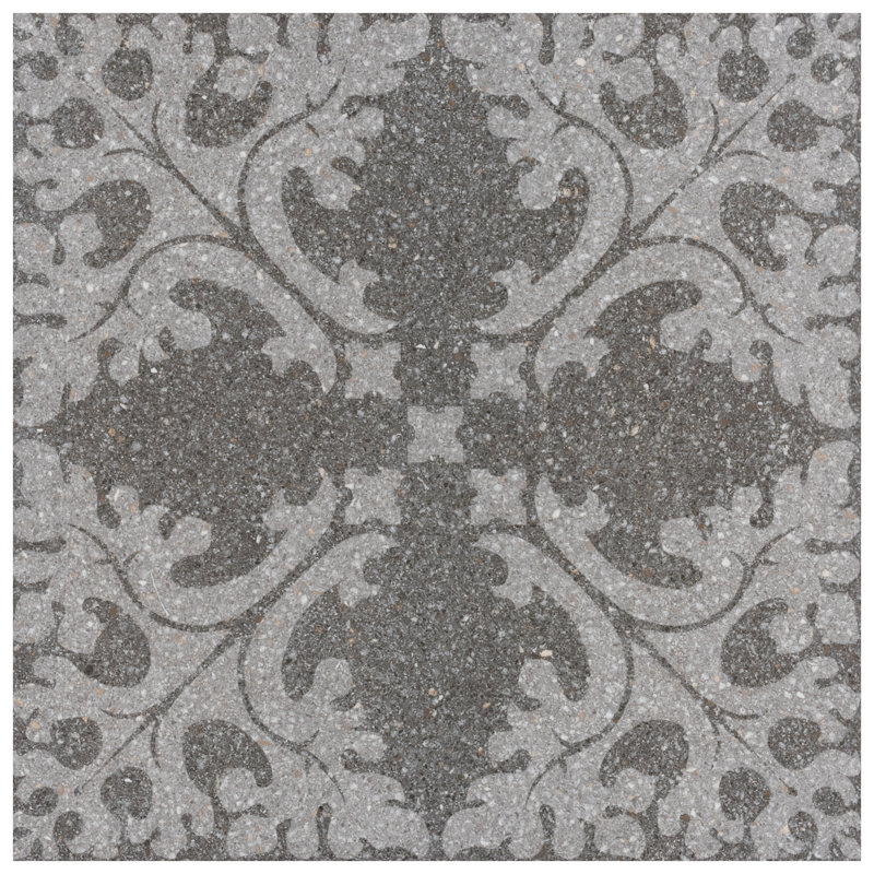 Farnese Molise 11.5" x 11.5" Porcelain Patterned Wall & Floor Tile, Grafito