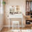 31.5'' Wide Makeup Vanity Set with Stool and LED Mirror