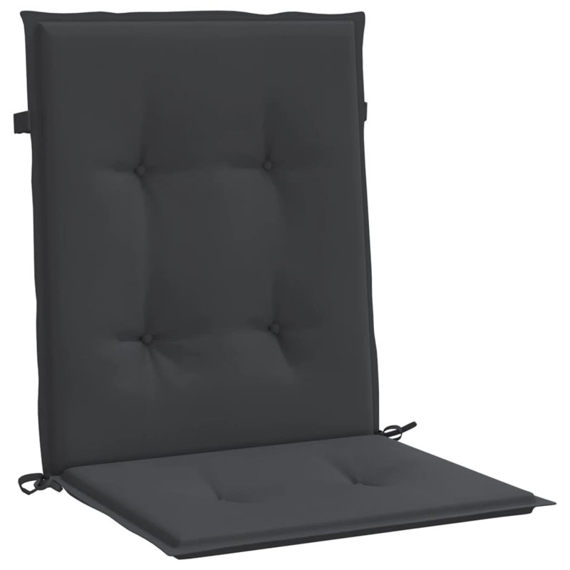 Lowback Chair Cushion Set of 6 Black Oxford Fabric 100 Percent Polyester Garden Seat Pads, Fabric - Black