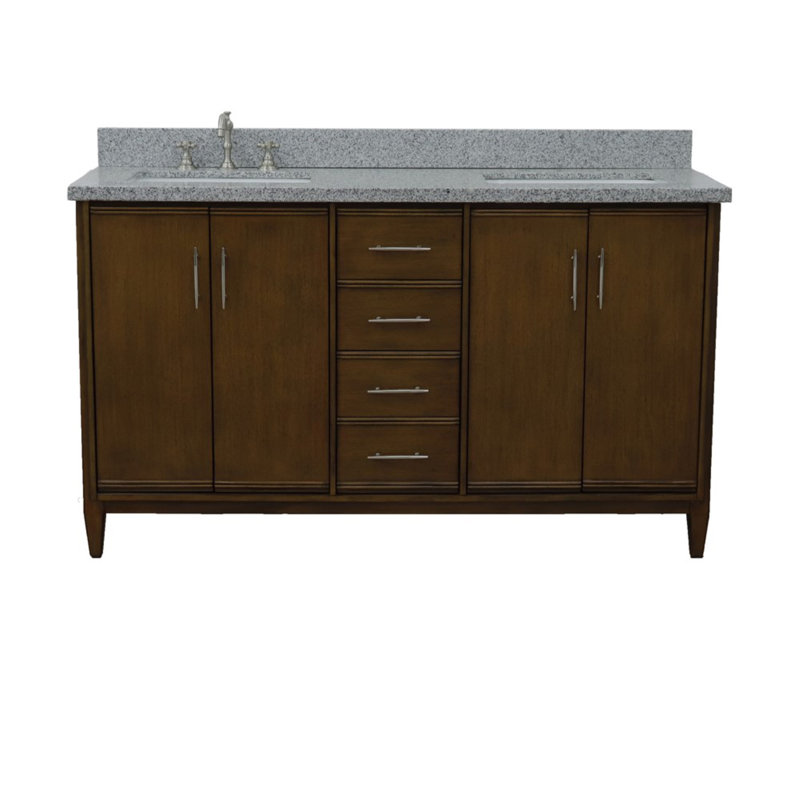 Ensemble de meuble-lavabo double 61 po Harrel, gris
