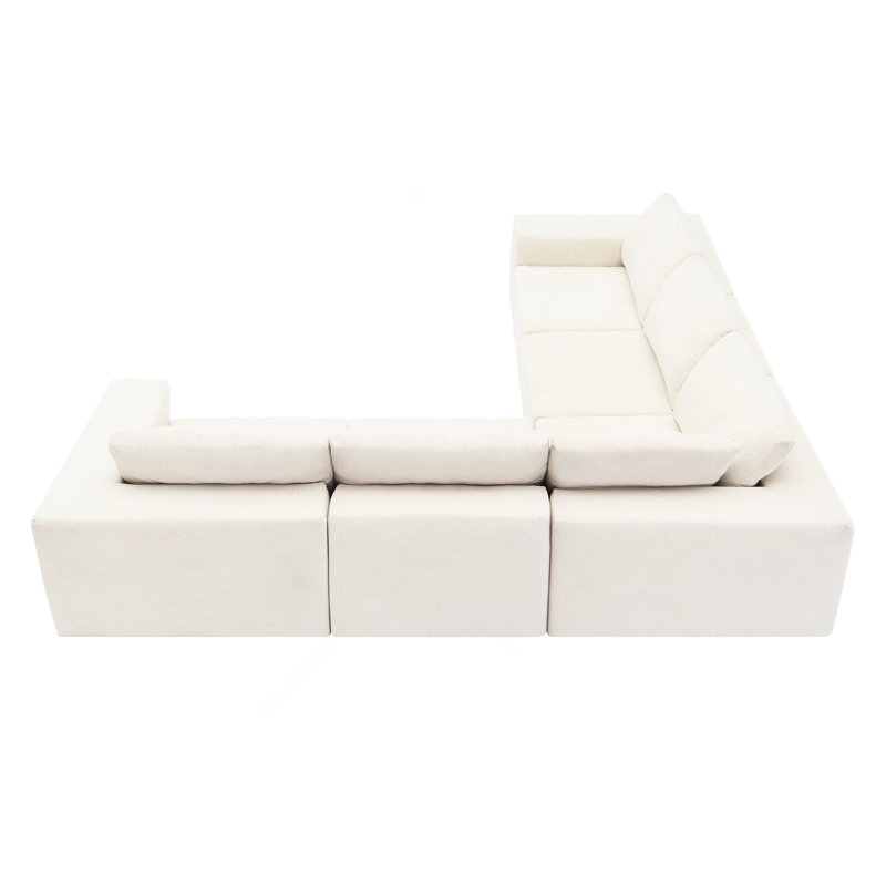 Versatile Modular Sofa Set For Home, No Assembly, Comfortable And Stylish, Beige Fabric