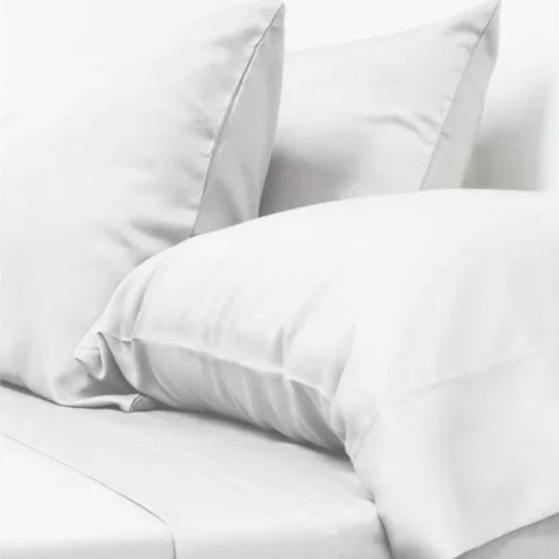 Ensemble de draps en rayonne de bambou de qualité supérieure avec poches profondes, rafraîchissant et respirant, Blanc