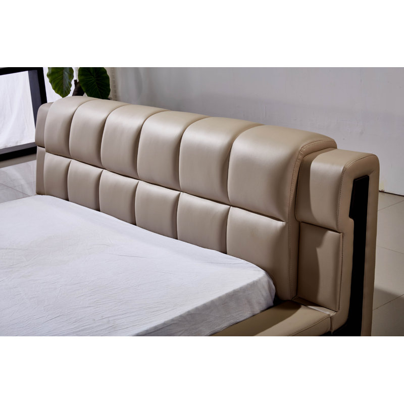Pottorff Vegan Leather Platform Bed, Queen