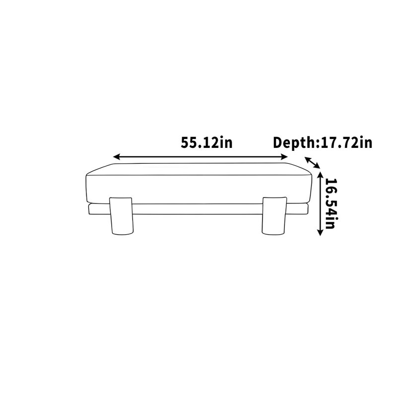 Jody, H 16,54 po x l 55,12 po x P 17,72 po
