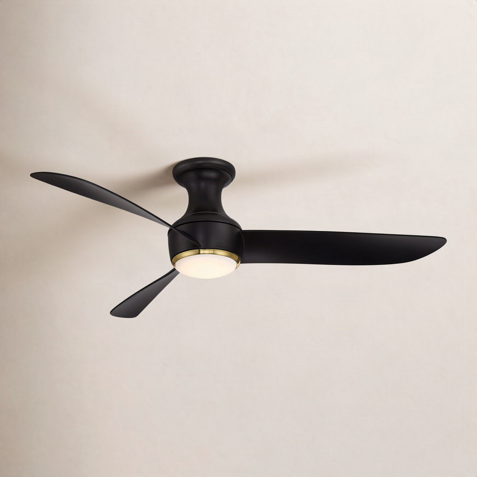 Corona Smart Ceiling Fan with LED Light Kit, 52", Soft Brass/Matte Black