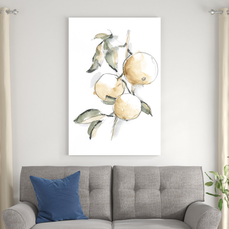 Aquarelle fruit contour II, H 48 po x l 32 po x P 1,25 po