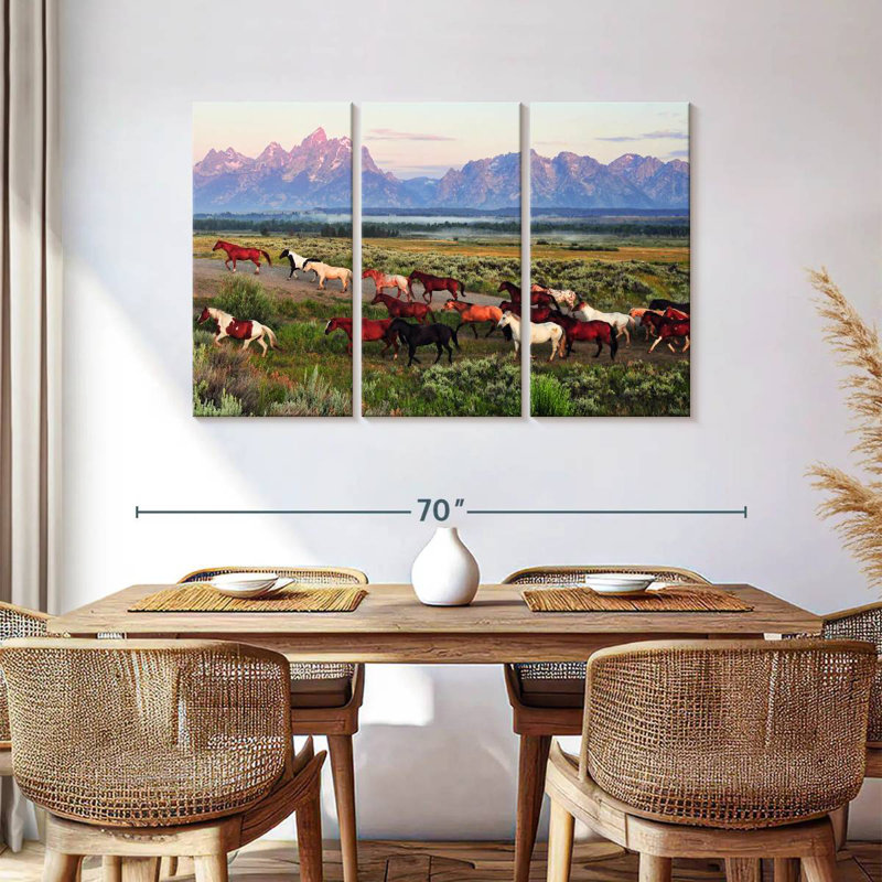 Alvord Teton Farm Horses, 36" H x 57" W
