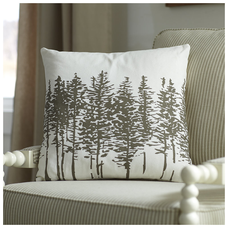  Cotton Throw Pillow Cover, Pewter