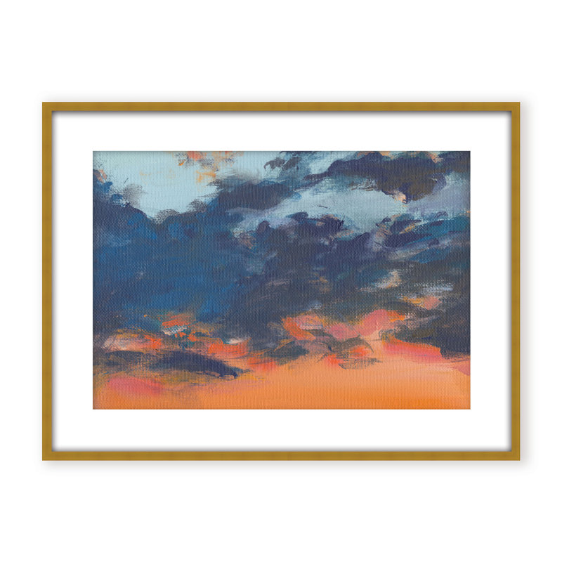 Coastal Retreat Asbury Park Sunset, 16" H x 24" W x 1.125" D, White, Framed Canvas