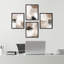 Brun, brun clair, gris, formes abstraites, minimaliste, décor de chambre à coucher, décor rustique et zen, encadré sur papier, impression de 4 pièces-97762808-97762806