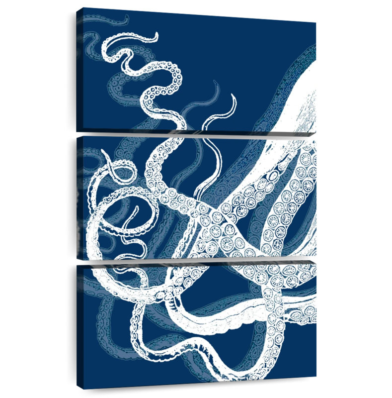 Brampt Octopus Tentacles Blue And White, 45" H x 28" W