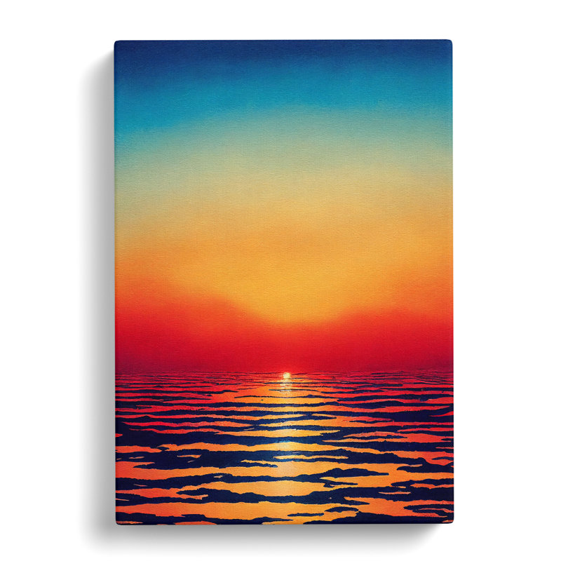 Japanese Sunset Watercolour Vol.2 - Wrapped Canvas, 60cm H x 40cm W x 3cm D