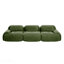 Canapé modulaire 3 places - tissu velours côtelé, accoudoirs courbés, support ergonomique, éponge haute résilience - vert olive