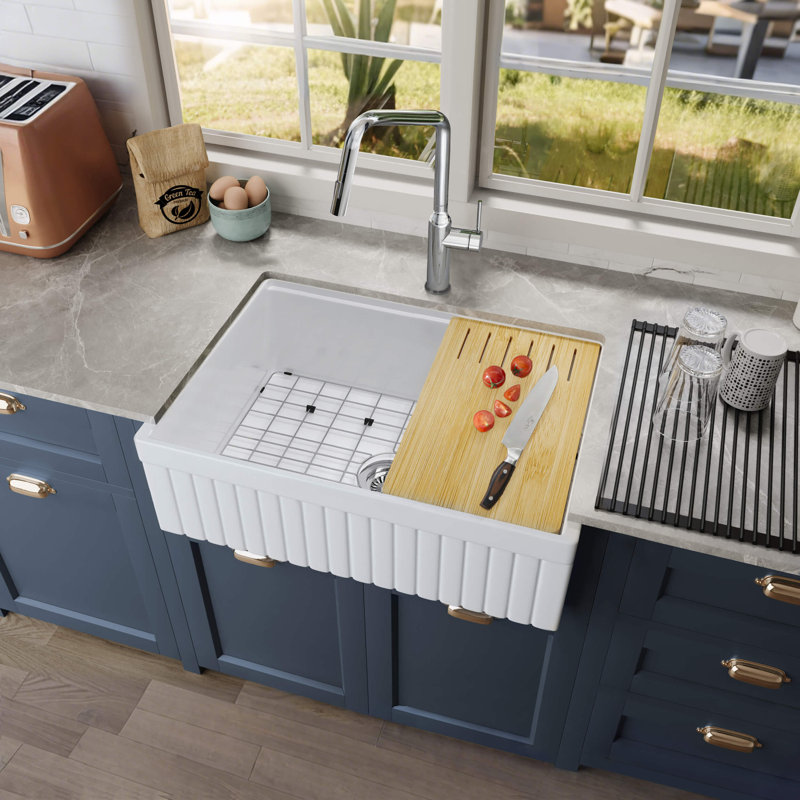 Évier de cuisine de style campagnard en argile réfractaire 30 po